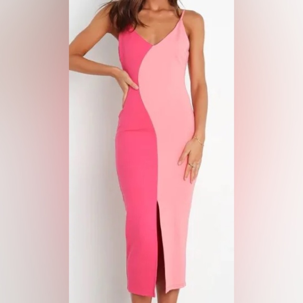 Pink petal and pup midi dress new with tags